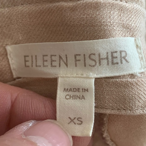 EILEEN FISHER 100% Linen Blazer Beige Blush Lightweight Button Front Size S - Picture 3 of 16